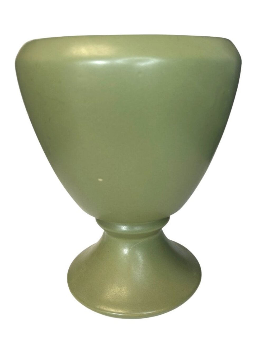 Floraline USA Matte Green Pedestal Planter Vase Vintage Mid-Century 7" SEE PICS